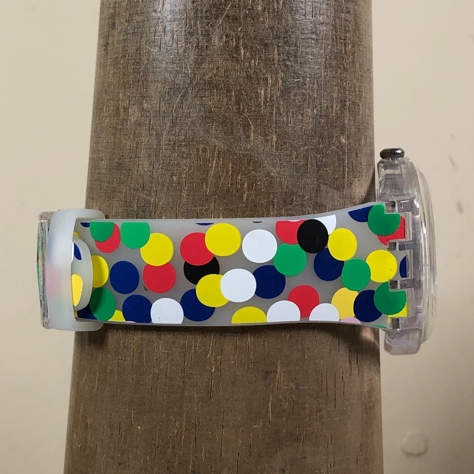 Swatch Unisex Dress Skeleton Dial Spot The Dot Plastic Band Quartz 40mm Watch 8″