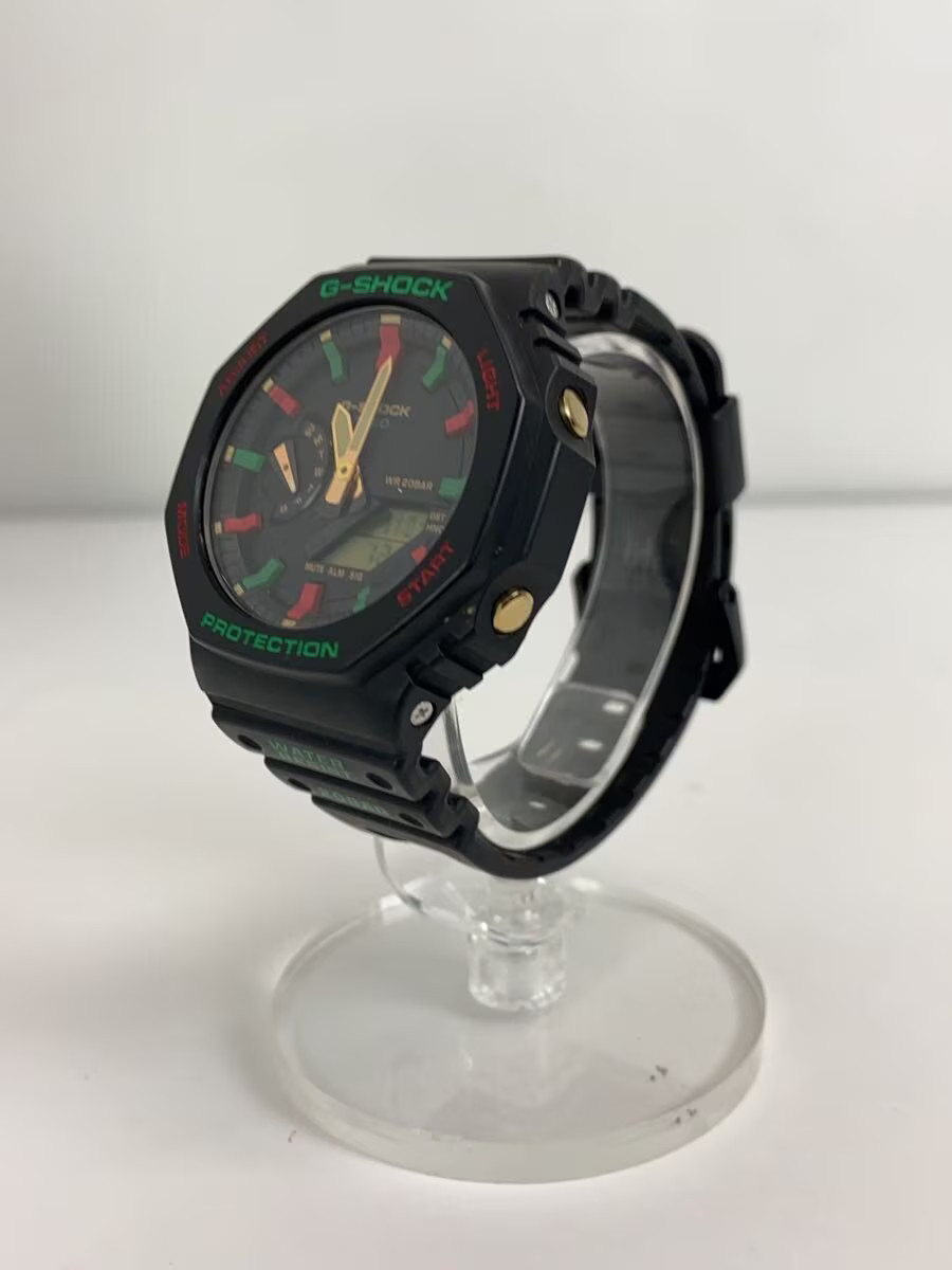 CASIO Quartz Watch G SHOCK Digital Analog Green Black GA 2100TH 1AJF