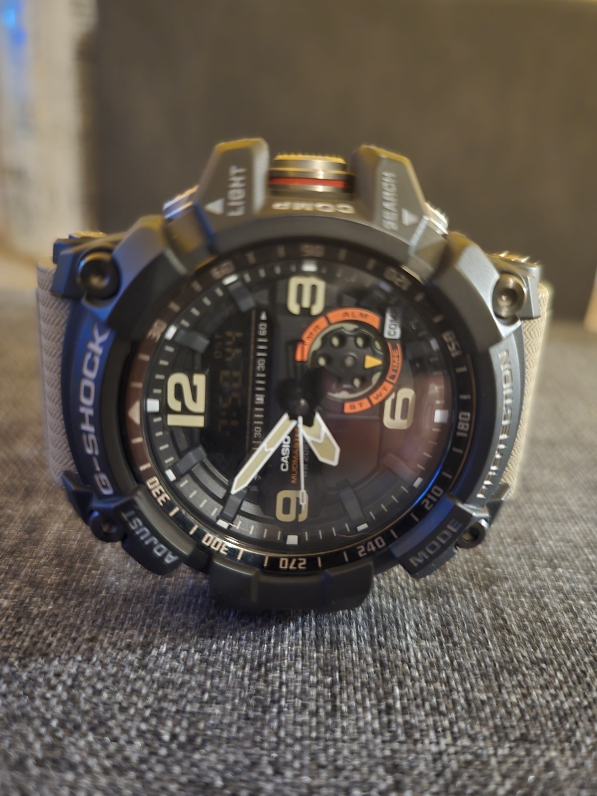 Casio G-Shock Black Dial Tan Resin Strap Mens Watch GG1000-1A5
