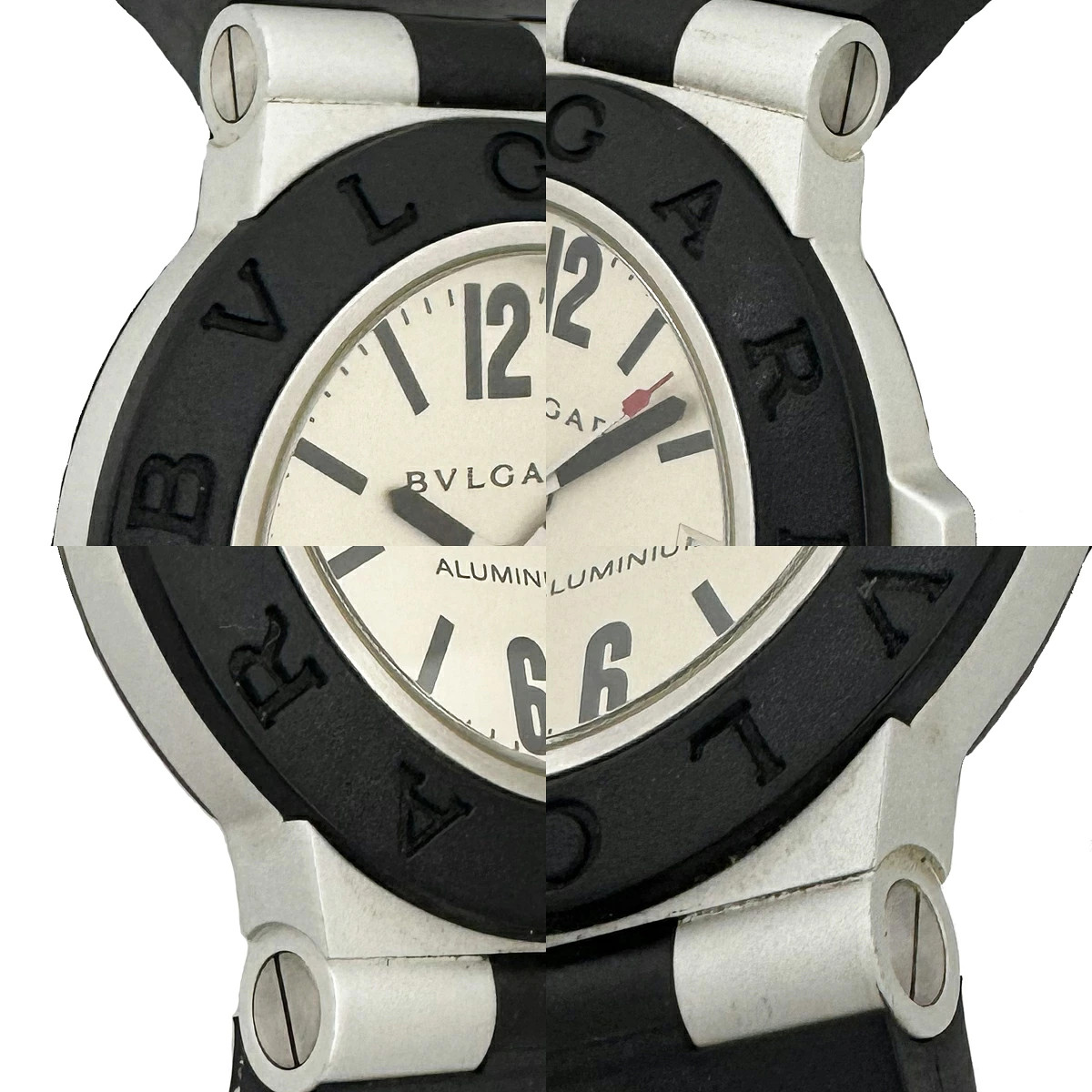 BVLGARI Aluminum AL38A Men’s Automatic Watch Silver Dial Used
