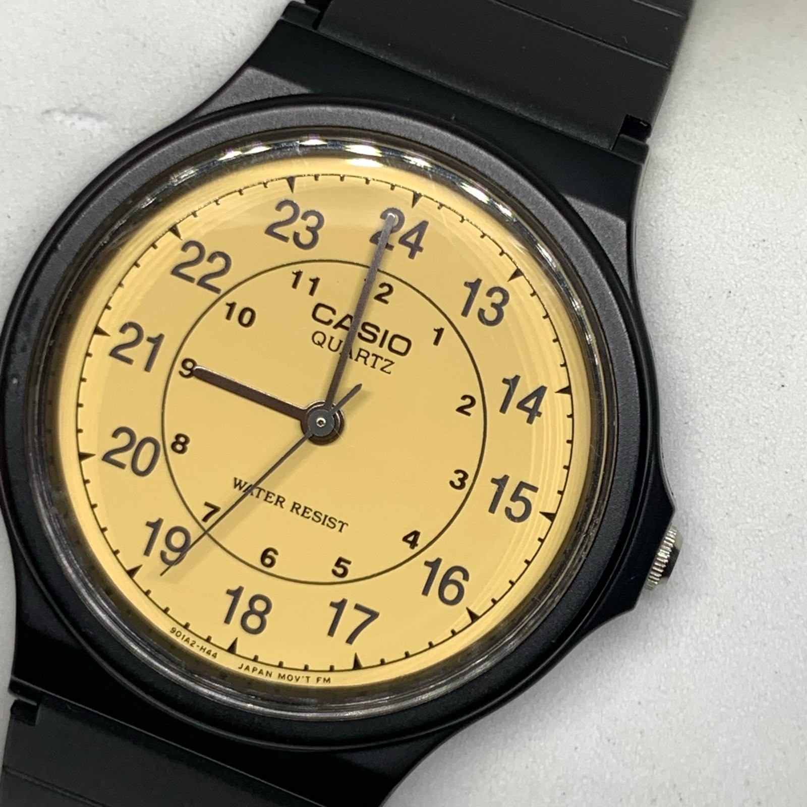 Casio MQ-24-9B Analog Watch Parchment Dial 33mm Retro unisex black band running