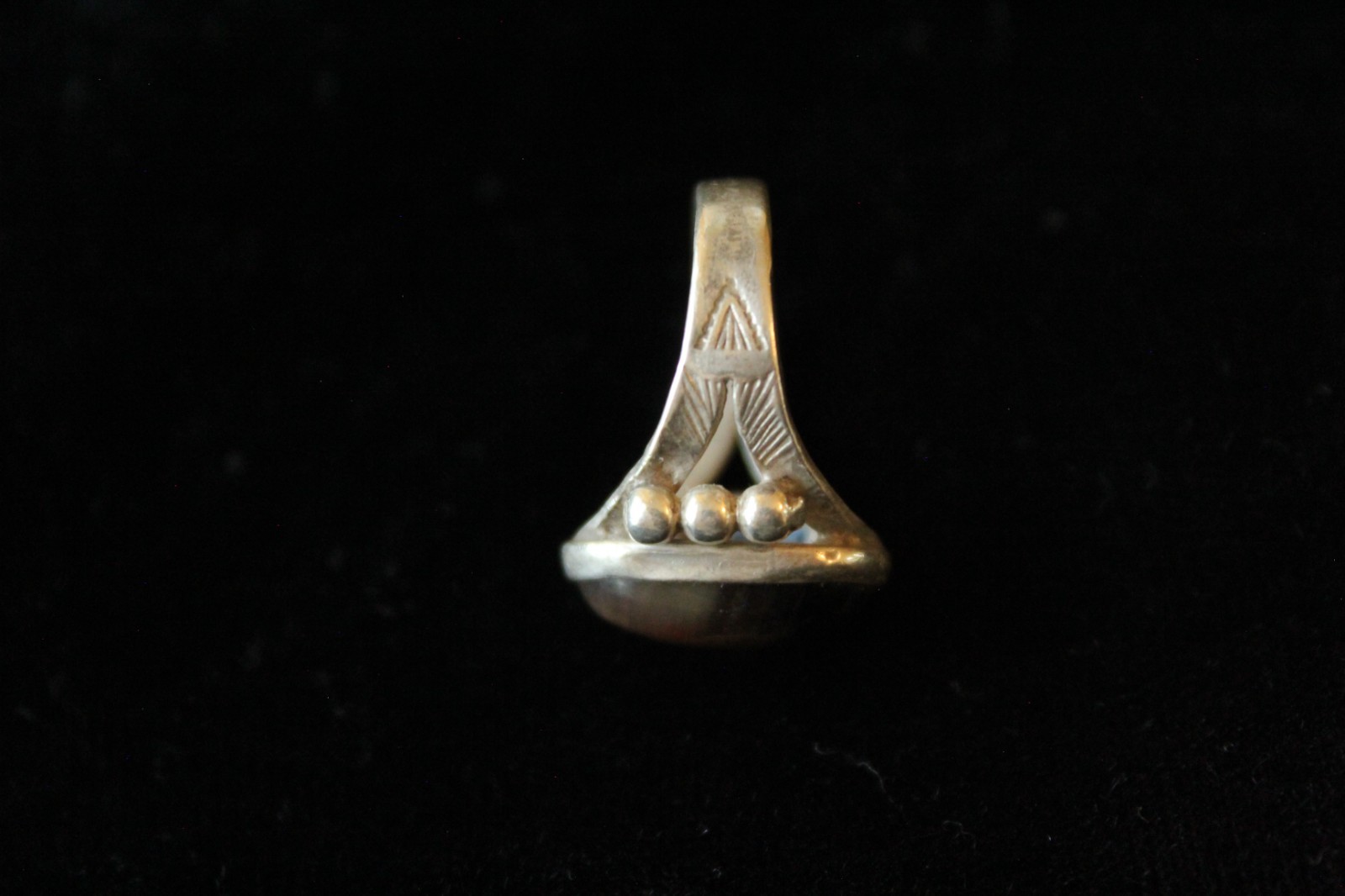 Sterling Silver Agate Vintage Ring