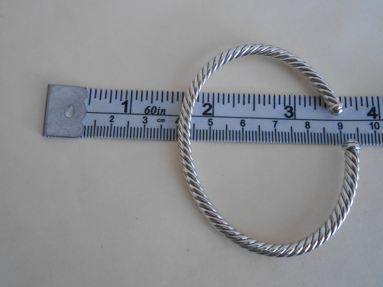 New David Yurman sterling Silver 4mm Cable Flex Bracelet 6.75″