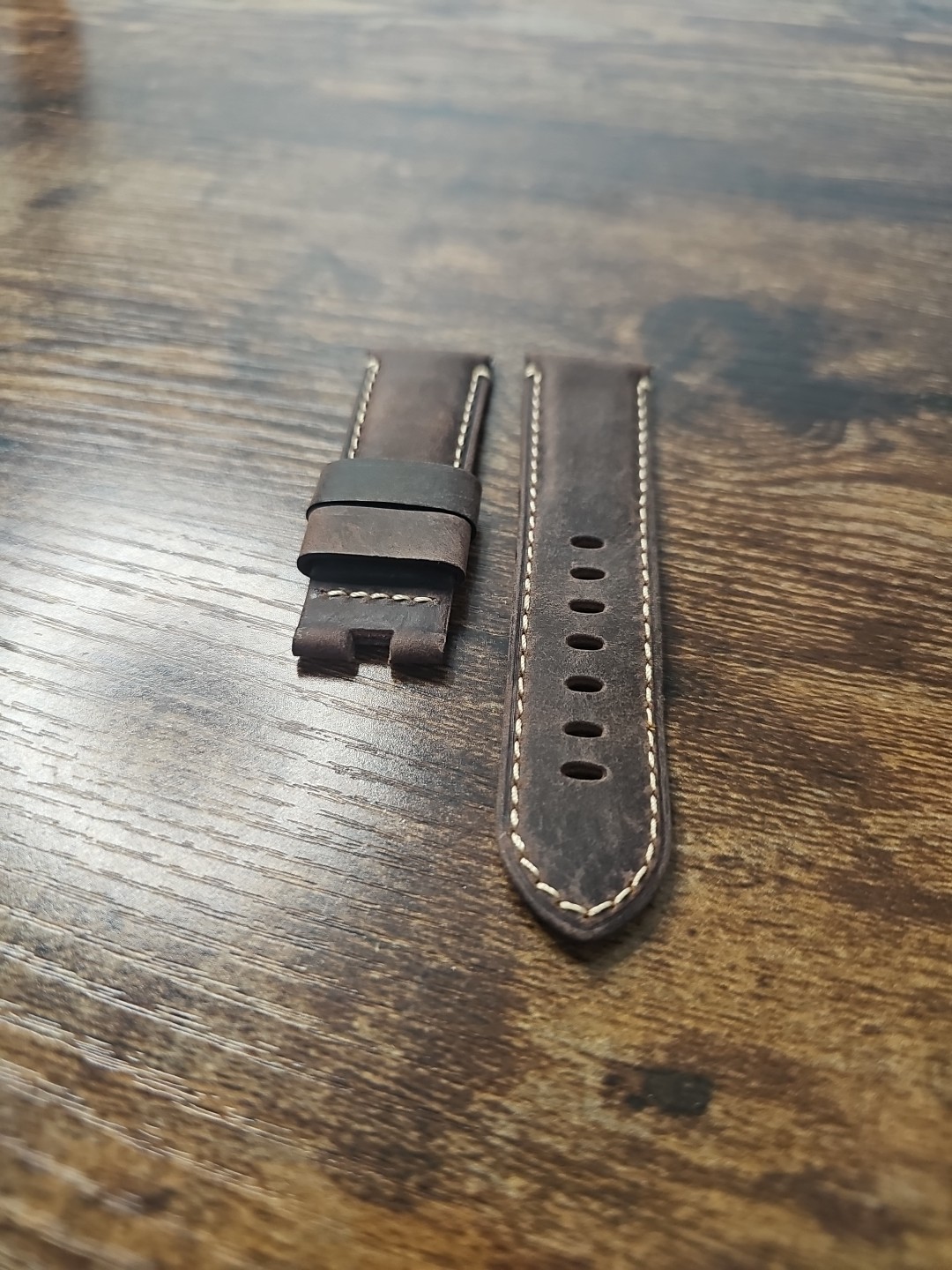 Panerai Watch 24mm OEM Brown Leather Strap for 22mm Deployment Buckle MX001SFW