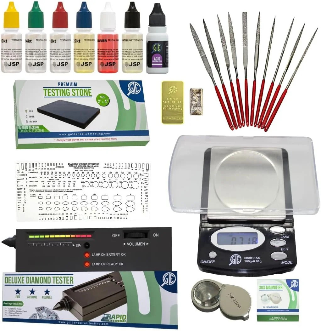 All-in-One Gold, Silver, Platinum & Diamond Jewelry Testing and Appraisal Kit w