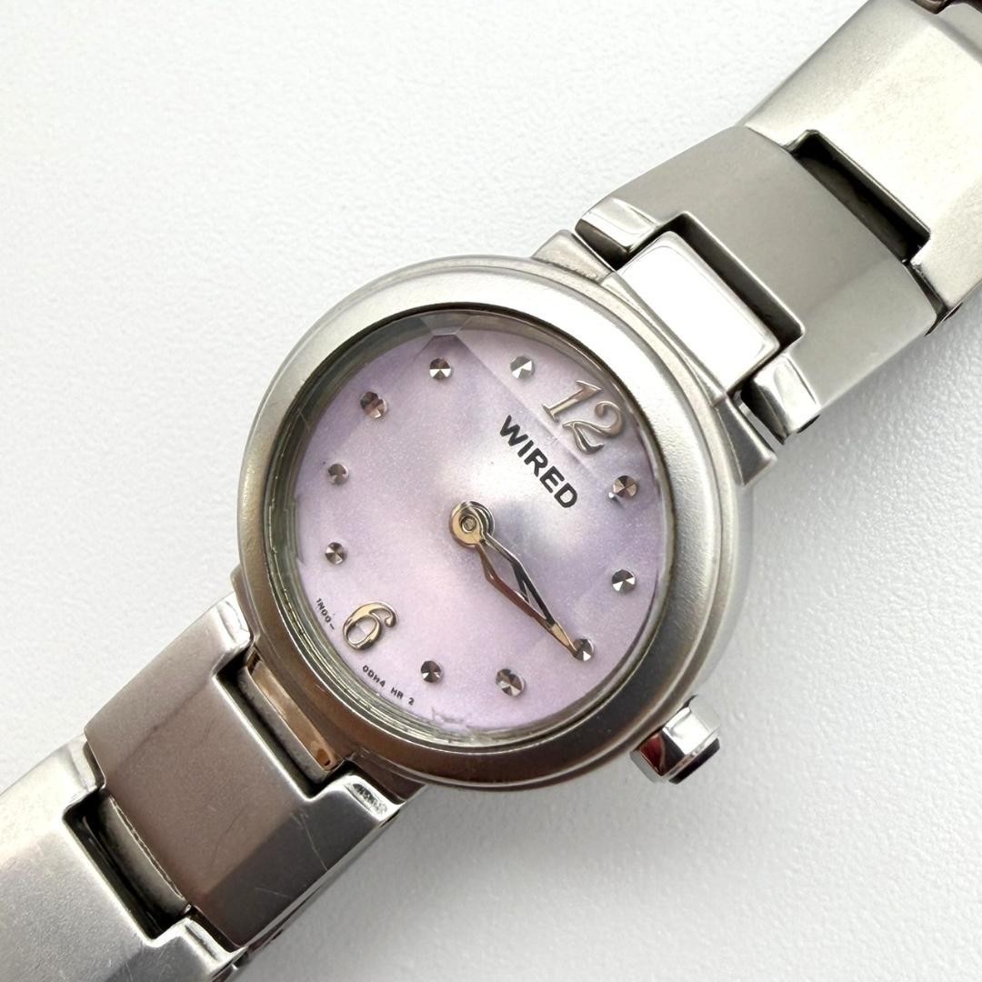 Excellent condition Seiko WIRED watch, new battery, lavender dial, diamond, wome