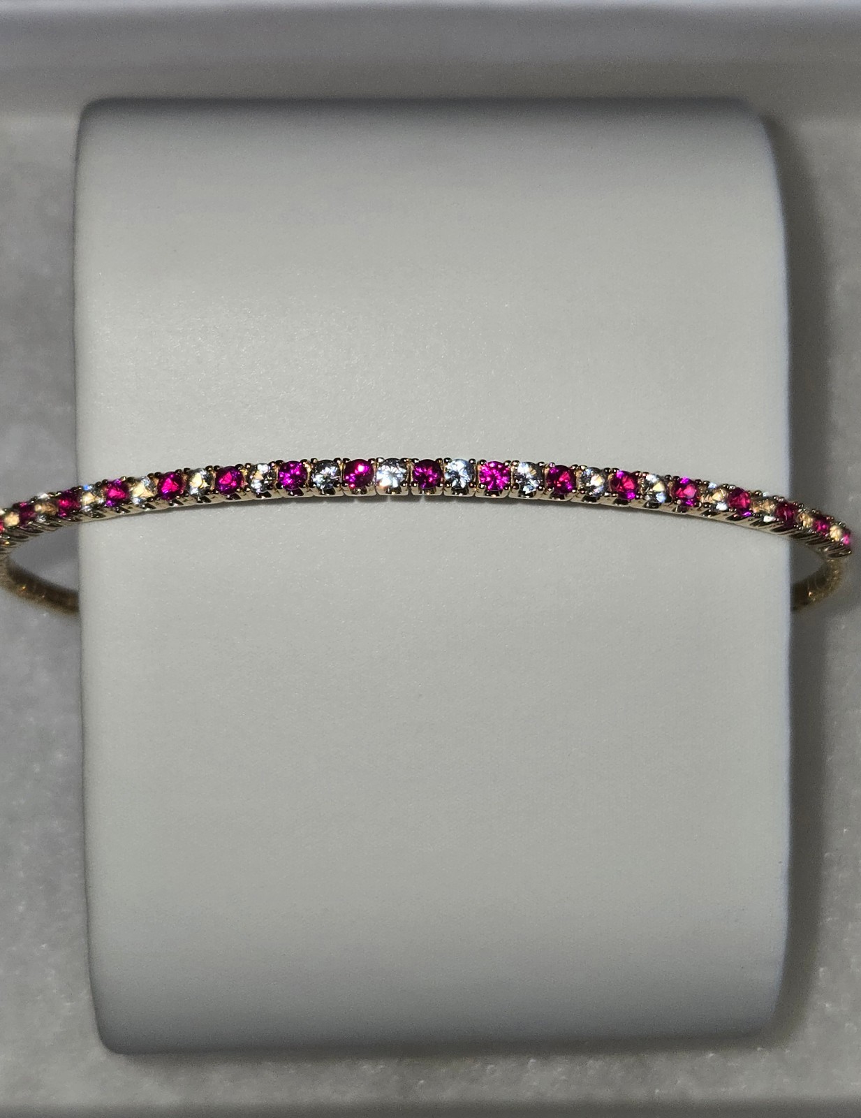 9ct Ruby White Sapphire 14k gold vermeil bracelet