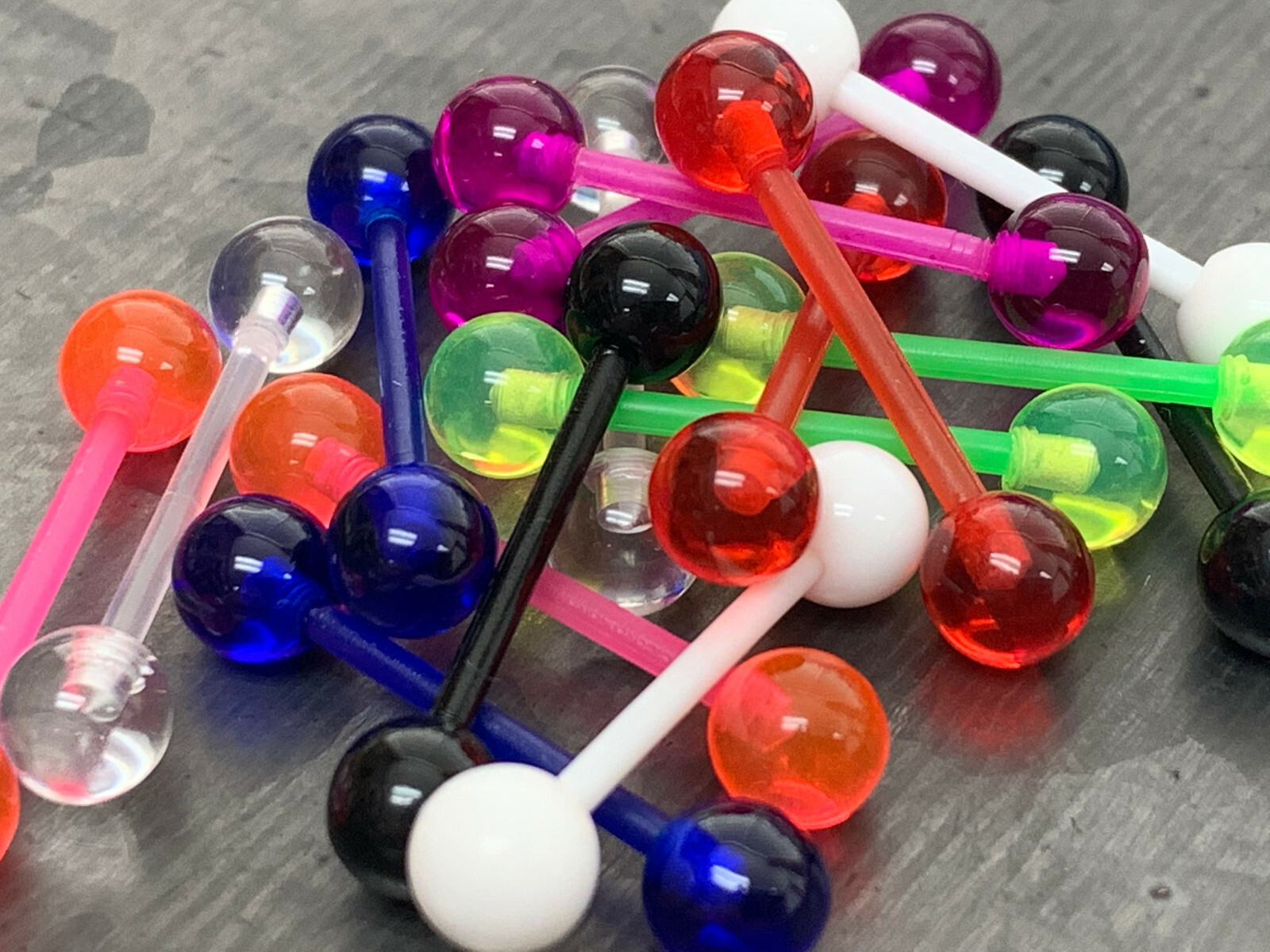 8 PAIR Value Pack UV Balls Nipple Barbell Rings Shield 14g Body Jewelry No Metal
