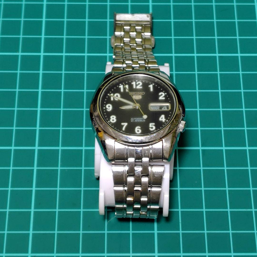 SEIKO 5 SNK385 7S26-01V0 Automatic Mens Watch 36mm Black Dial Day Date 16.5cm