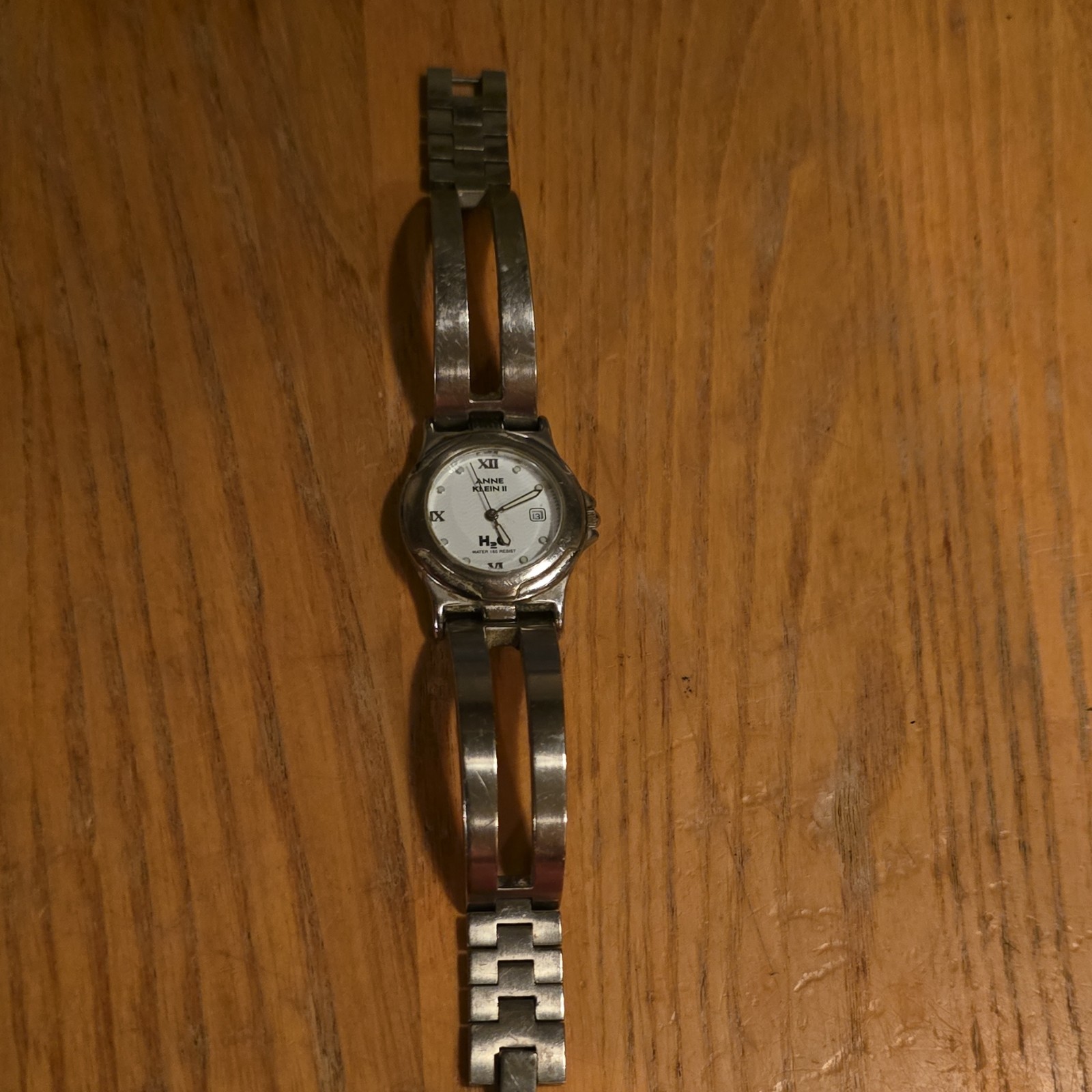 Anne Klein II H2O Women’s Quartz Silver Tone Bracelet Watch White Dial Date