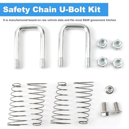 1900-2-1600 Replacement Safety Chain U-Bolt Kit Fits B&W Gooseneck Hitches