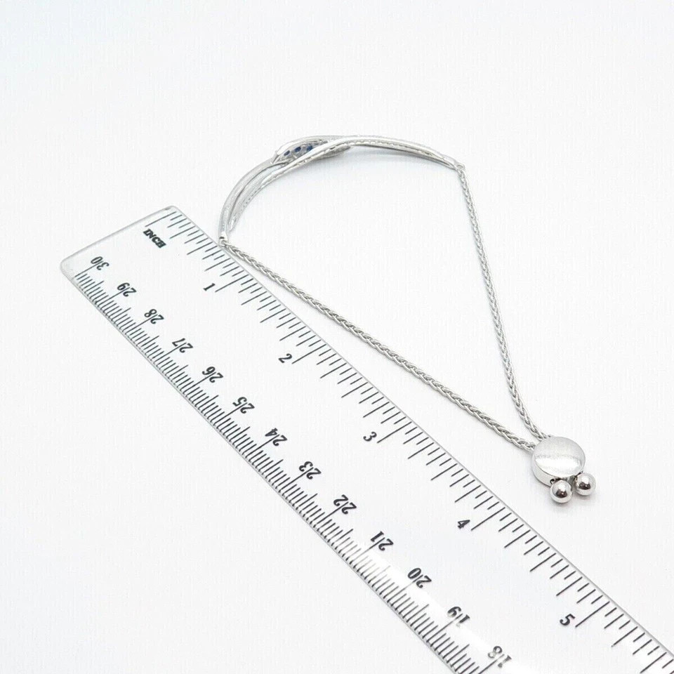 14K White Gold Finish Christmas Gift Bolo Bracelet 4CTRound Lab Created Sapphire