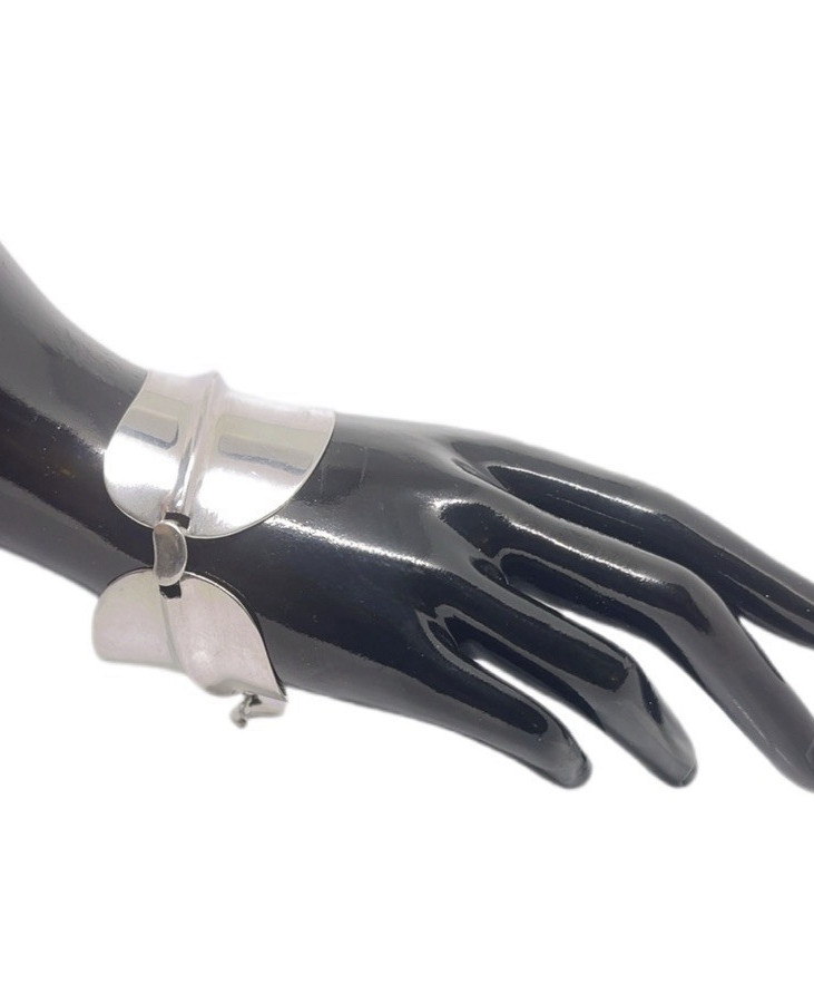 RGN 925 Sterling Silver Large Leaf Link Bracelet