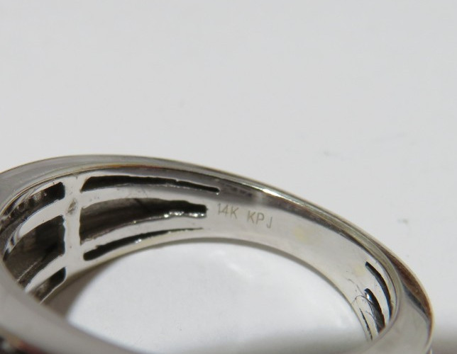 14K WG DIAMOND CLUSTER ENGAGEMENT RING 1.00 tcw SZ 5.25 7.36 grams (G134688-1)