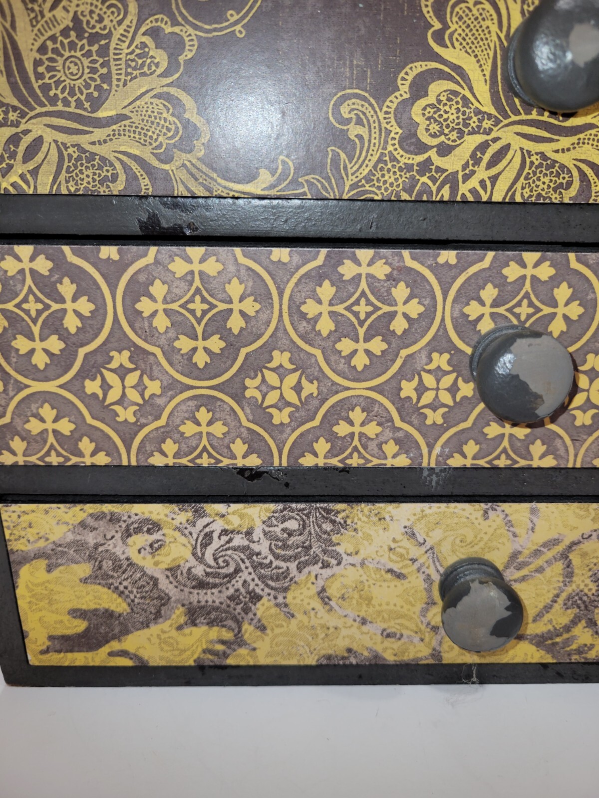 Wood 4 Drawer Mini Chest Jewelry Box Storage Chest Table / Desk Top Decor