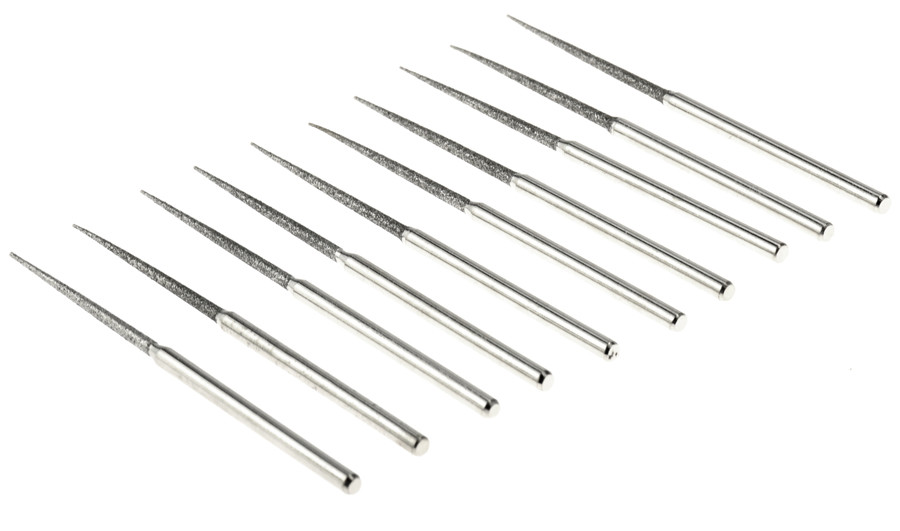 10 pc Tapered Diamond Coated Tips Bead Reamer Set 1/16″ x 1 3/16″ – 0.018″