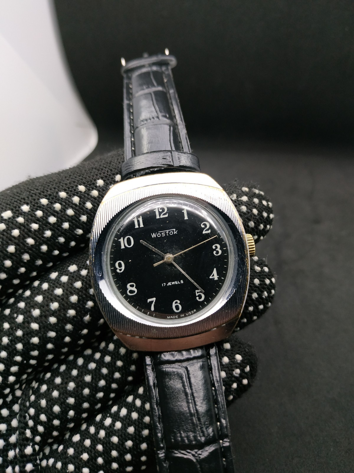 Men’s Dress Watch Wostok Vintage USSR Mechanical 2409A Retro Vostok Black Soviet