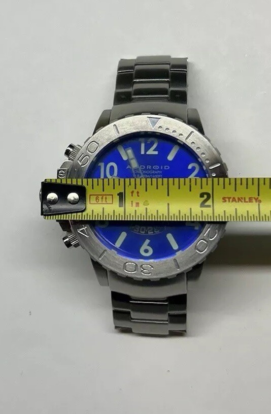 Android USA AD459 Silver/Blue 45mm 500m Chronograph Left-Handed Persons Watch