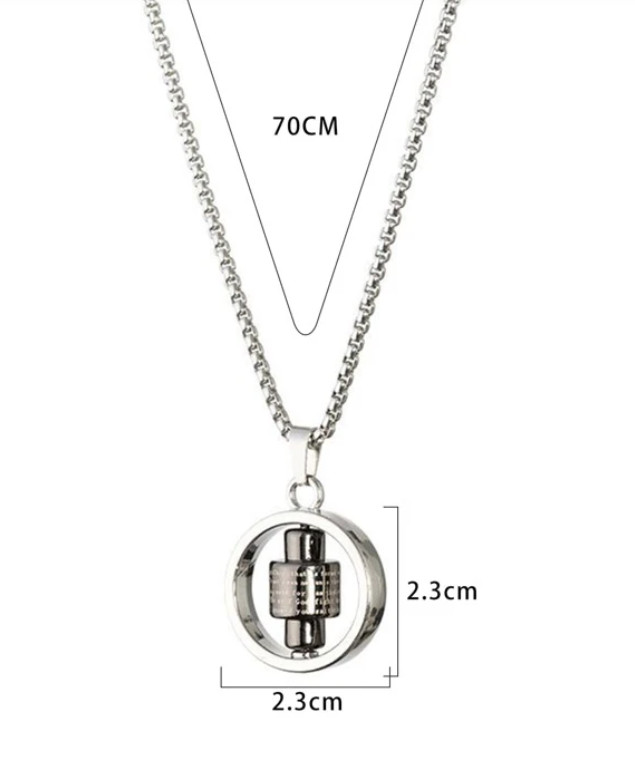 Bible Verse Cross 360* Spinner Charm Pendant Titanium Steel Necklace with Chain