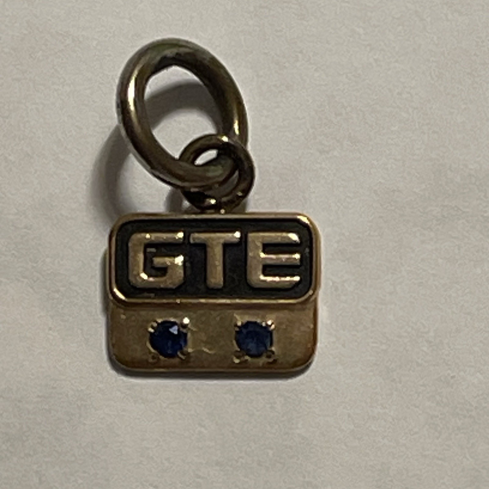 Vintage GTE Charm Gold Filled w/Blue Stones 1/10 10K DBLGF