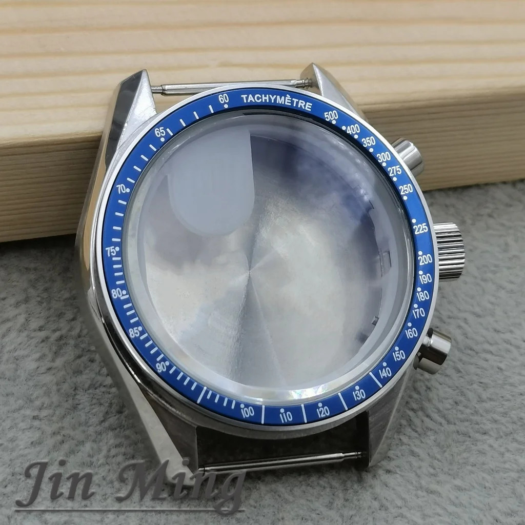 VK63 Case 39.7mm Metal Case Chronograph Case Bezel,watch Sealed Back Moon Watch