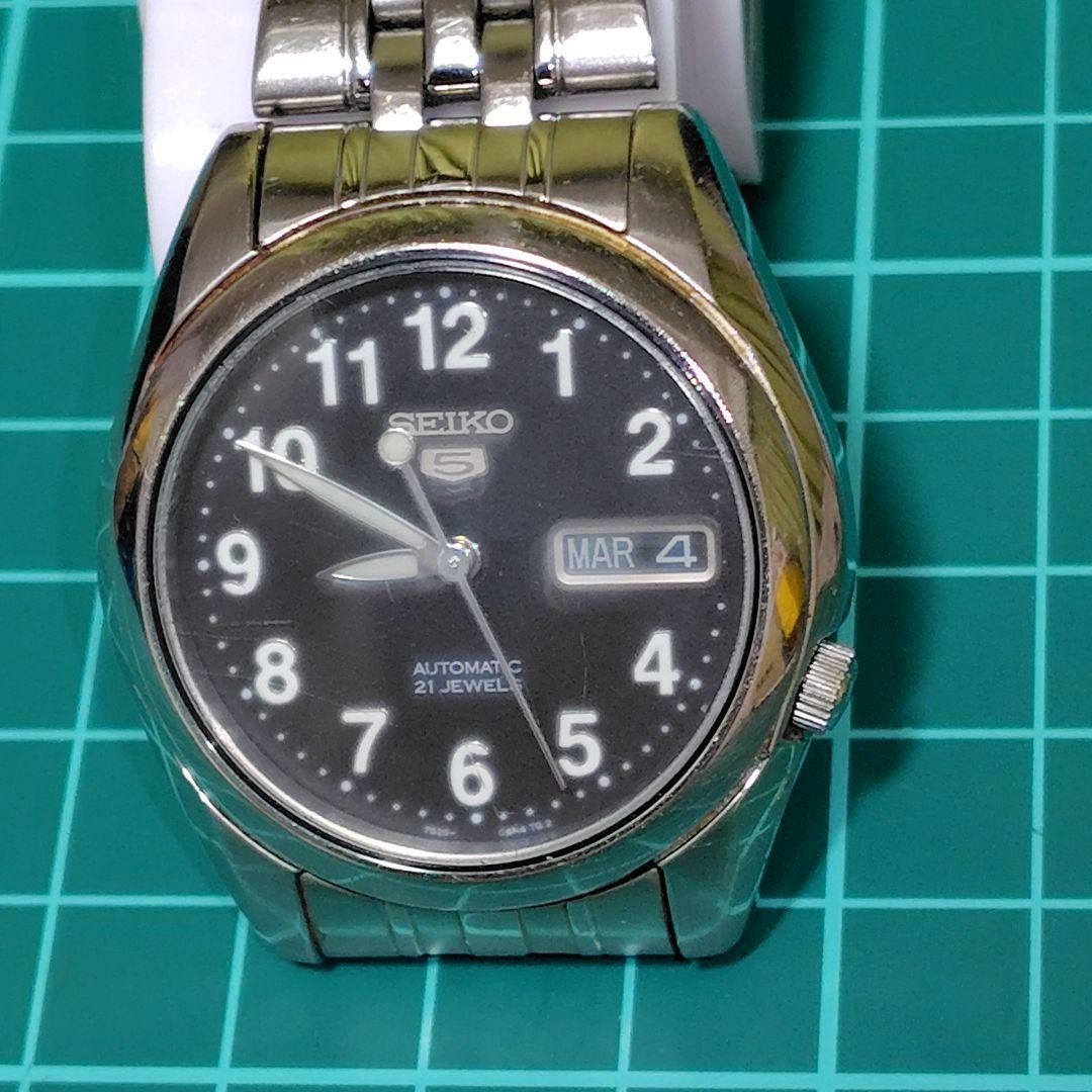 SEIKO 5 SNK385 7S26-01V0 Automatic Mens Watch 36mm Black Dial Day Date 16.5cm