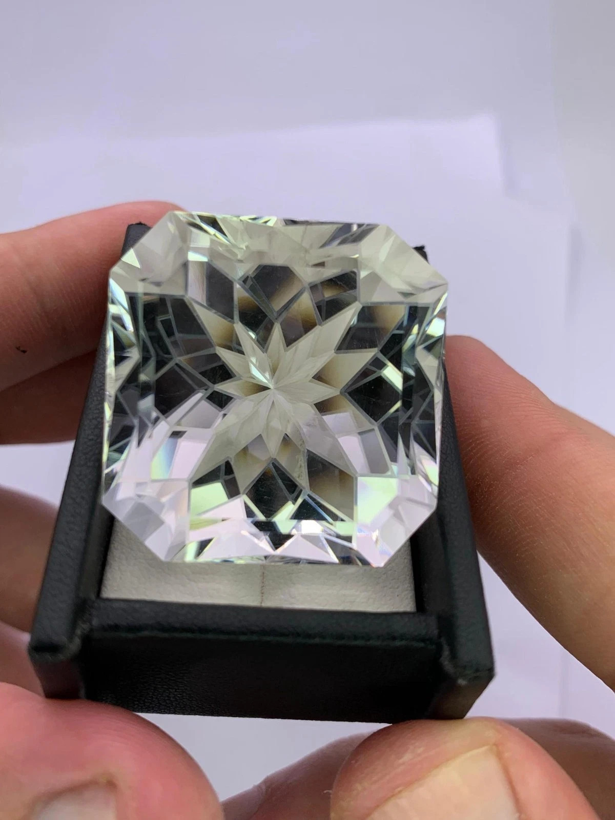 GIE Certified 50.55 Ct Natural White Topaz Asscher Cut Certified Loose Gemstone