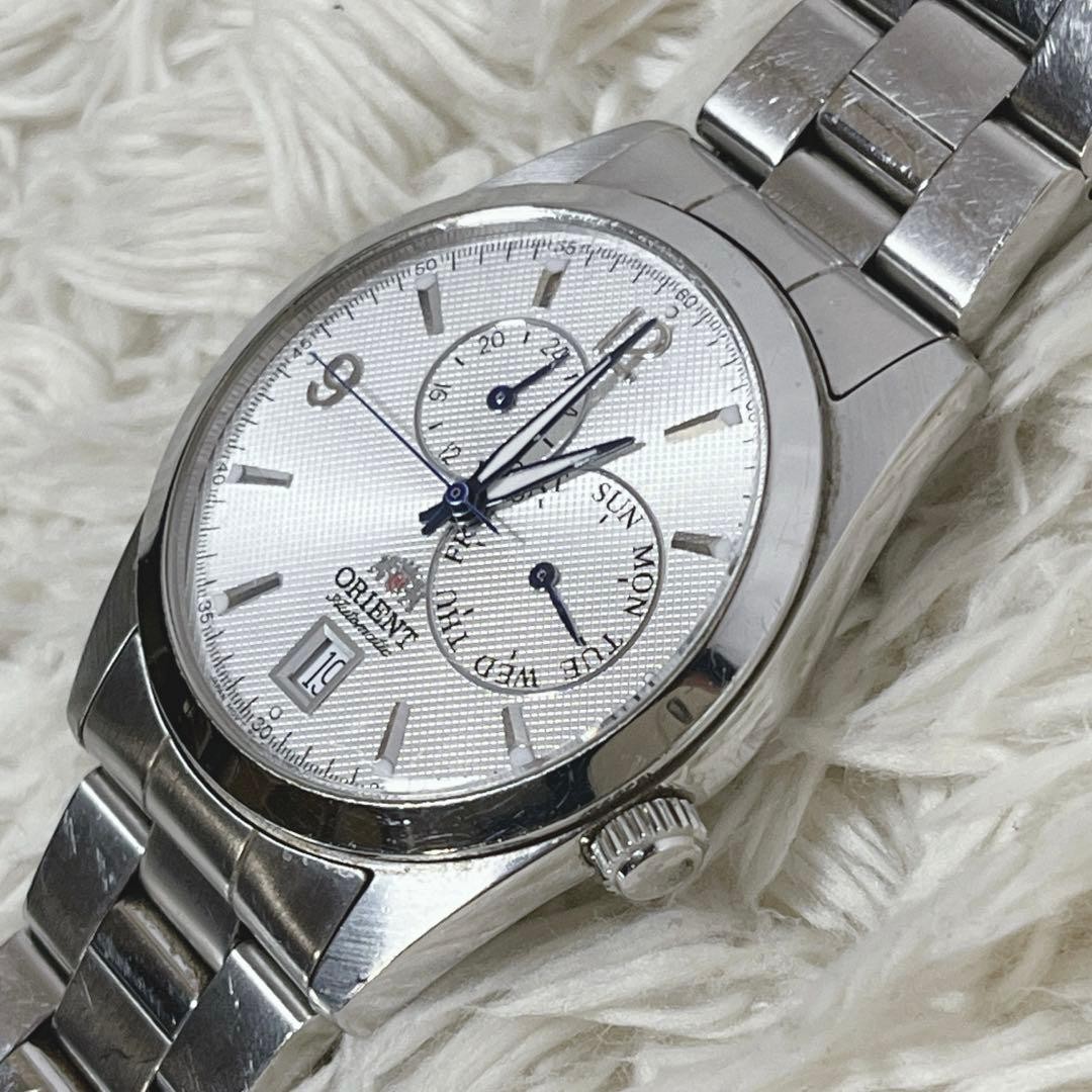 Orient Star Automatic Mens Watch Day Date Box 16cm Wrist Silver Dial Japan