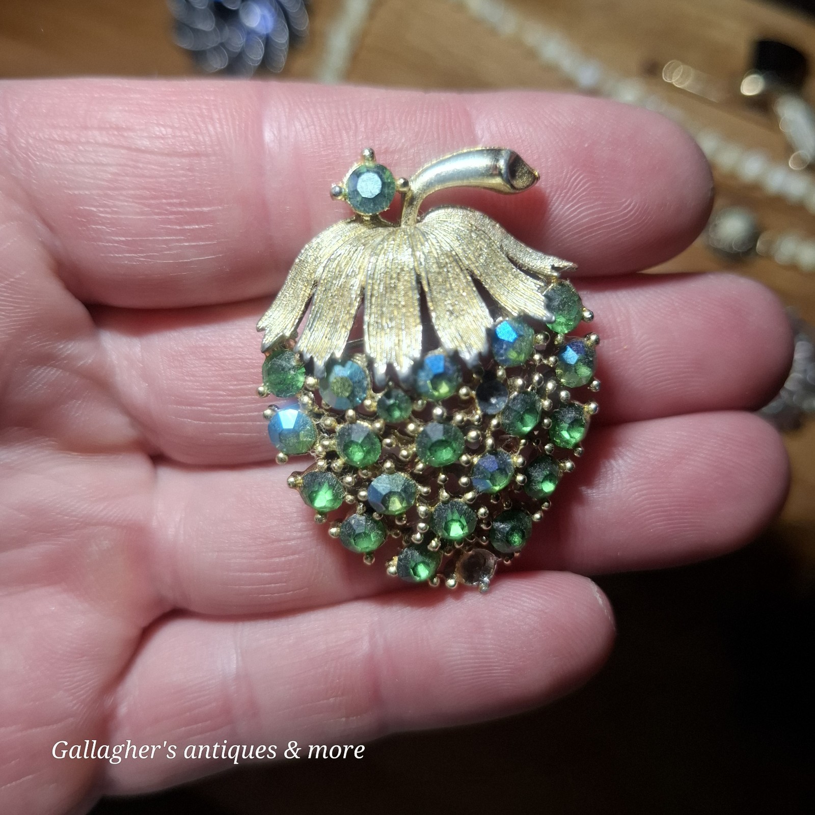 Vintage mixed Costume Jewelry brooch Lot + Etc Rhinestones