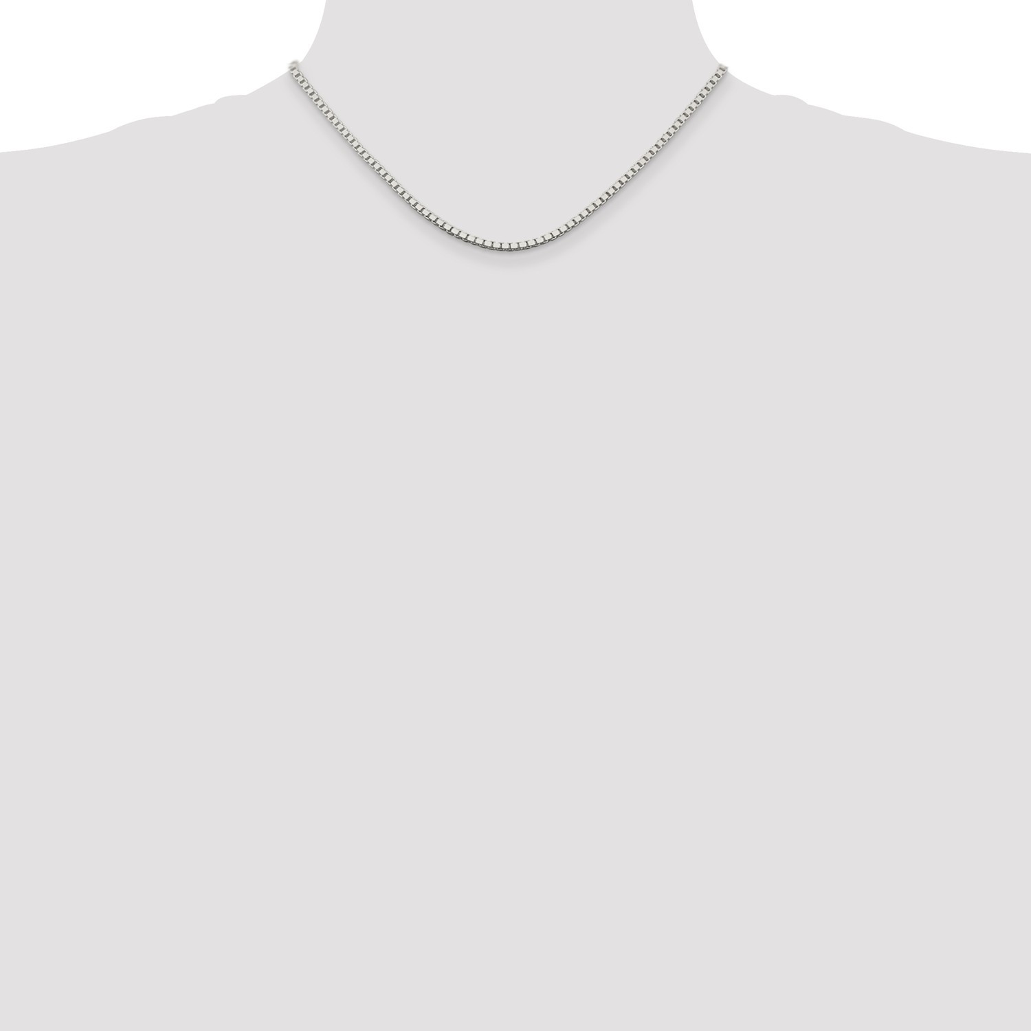 Sterling Silver Solid Polished 2.5mm Plain Box Chain w/ Lobster Clasp 16″ – 30″