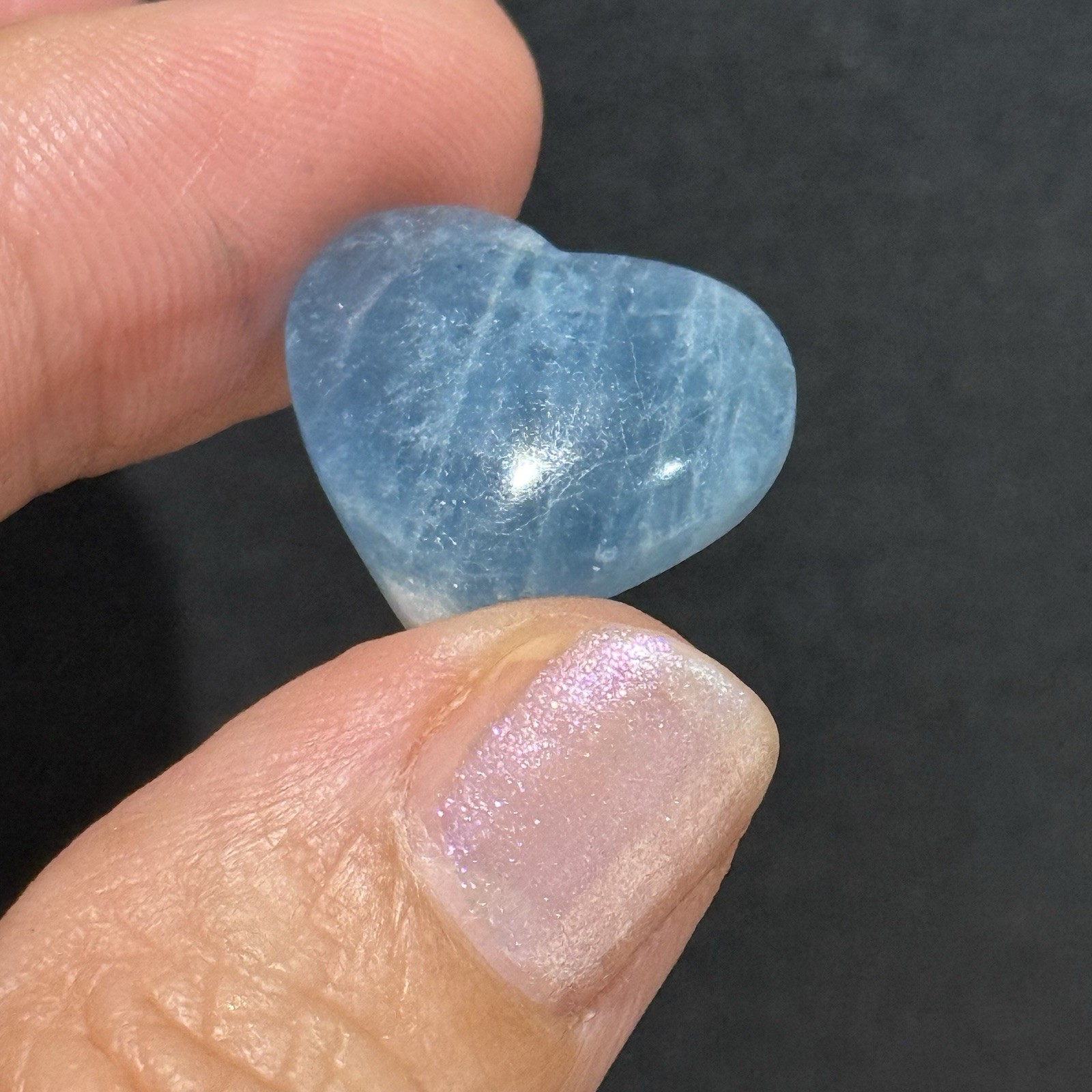 13.2ct 18.7×17.2×5.4mm Smooth Blue Aquamarine Heart Shaped Cabochon Loose Gem