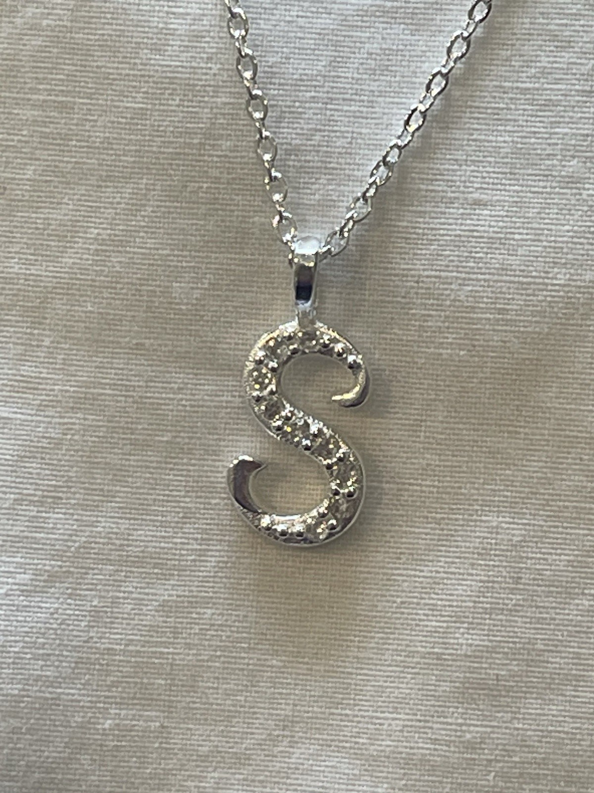 925 Sterling Silver Initial Necklaces For Women S Letter, 18 Inch Cable Chain