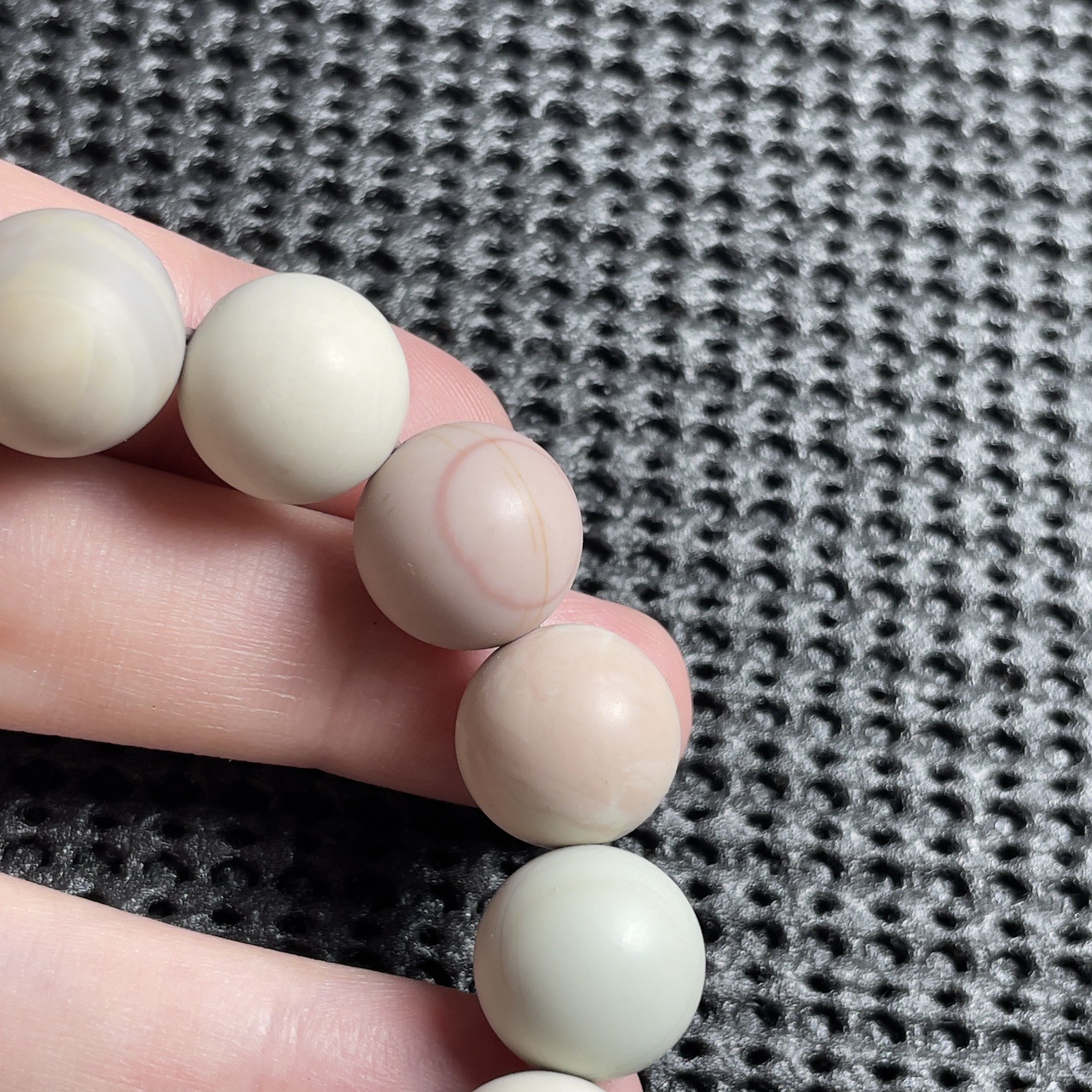 13.5mm 6.69in Matted Natural Alashan Agate Soft Color Bracelet Handmade Jewelry