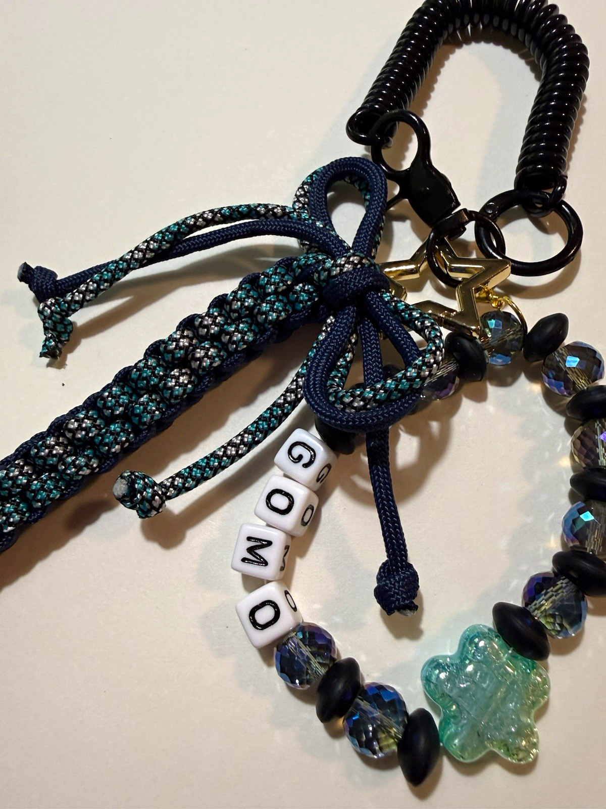 GOMO Beaded Braided Multi-use Charm Strap, Turquoise/Blue Star by Janay Charles