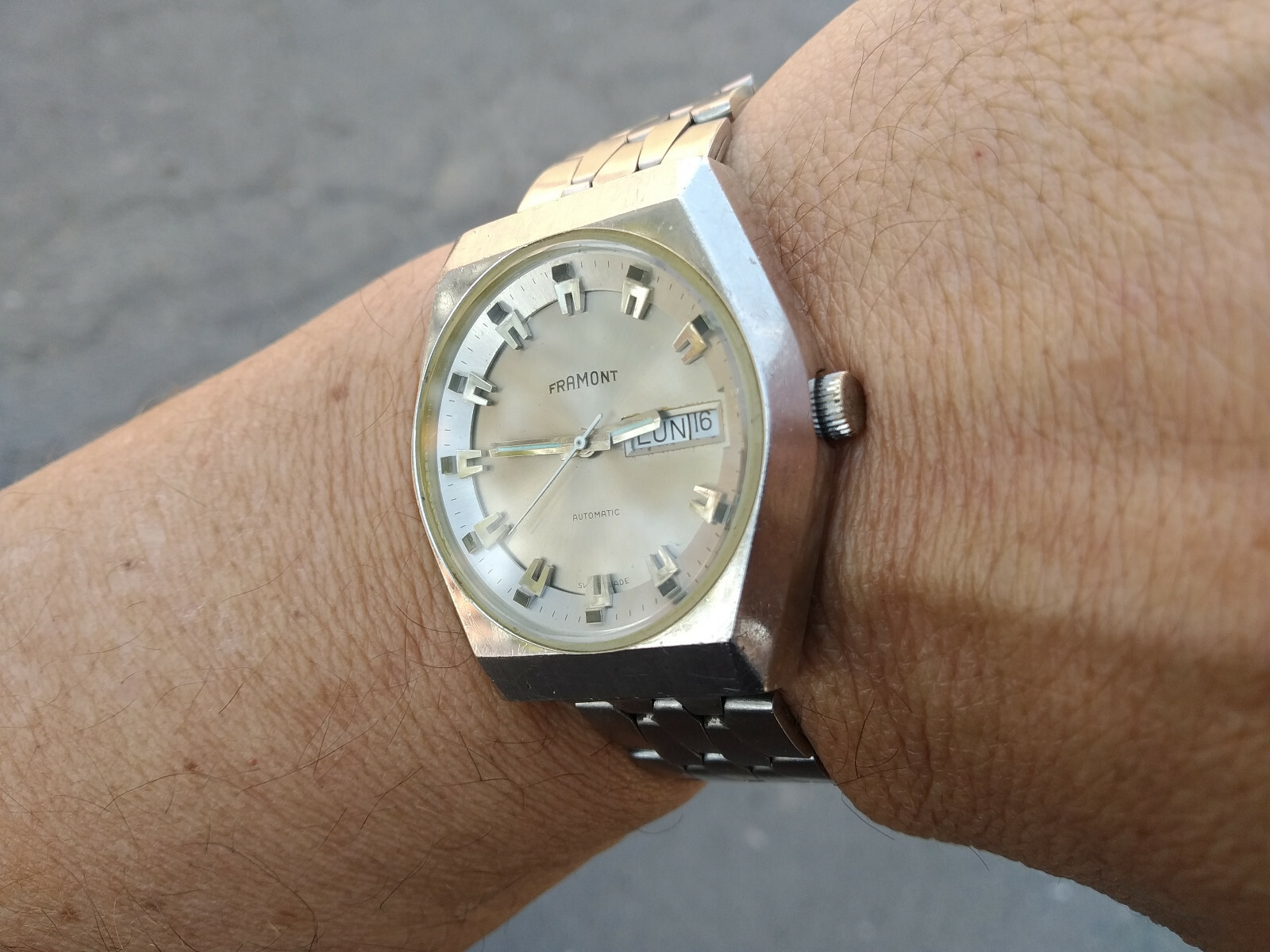 FRAMONT AUTOMATIC ETA 2789 BEAUTIFUL MOVEMENT SERVICED WORKING OK RARE UNUSED