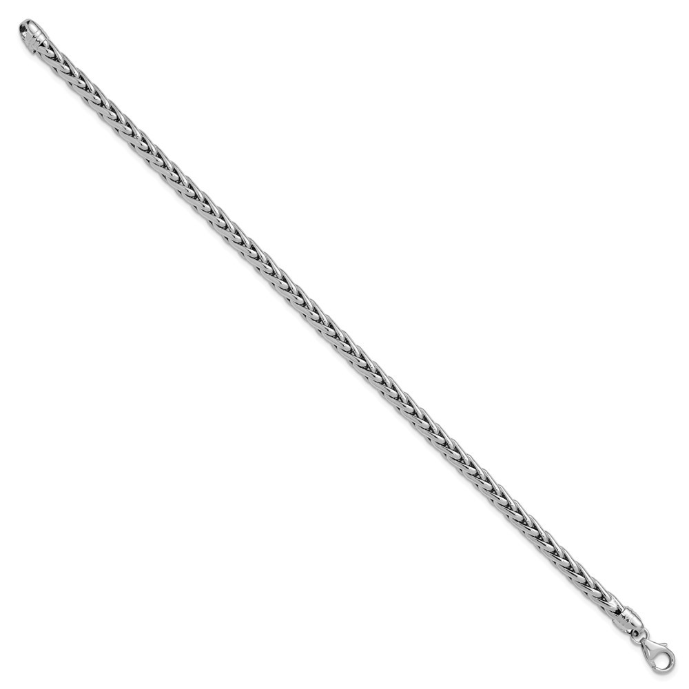 14k White Gold Polished 8.25in Wheat Chain Men’s Bracelet 8.25″