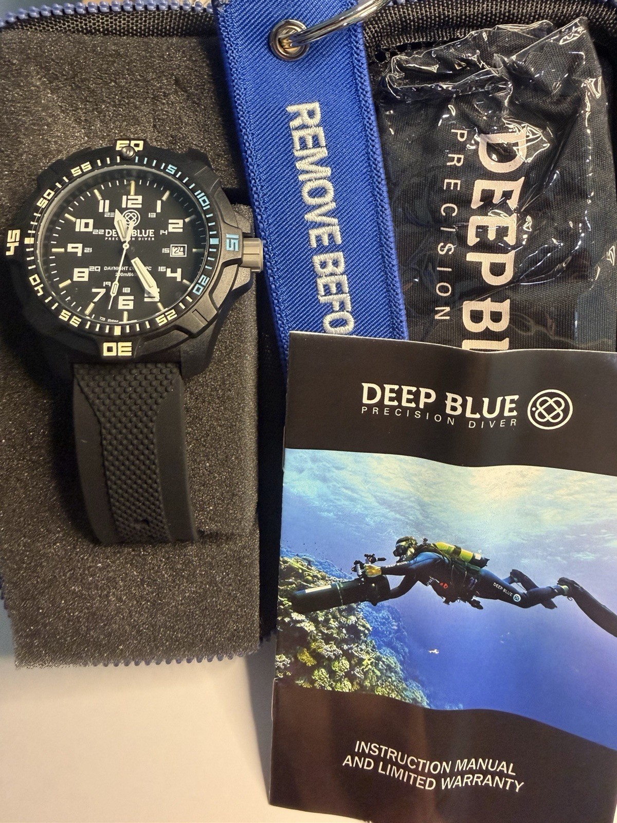 Deep Blue Precision Diver Day Night Diver PC, 200m/660ft Quartz Swiss Movement