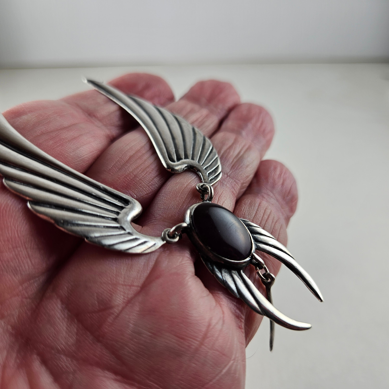 Sterling Silver Necklace Feather Pendant 20 inches 25.0g [8245]
