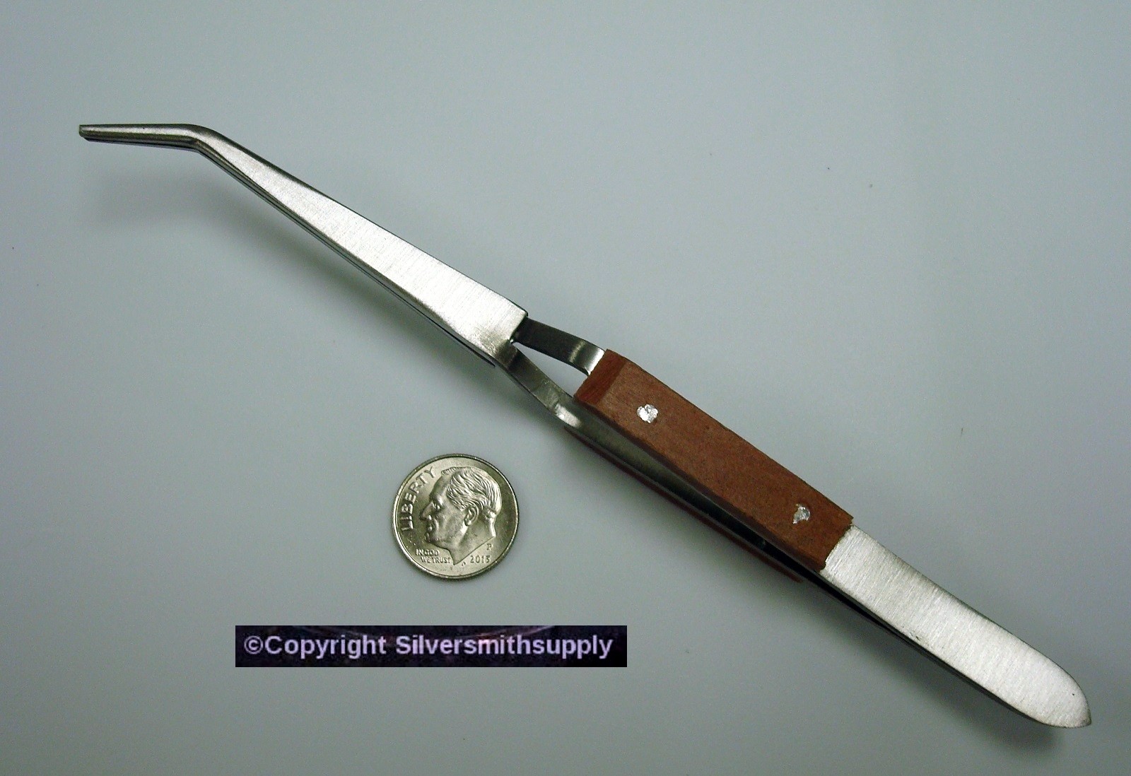 Silversmith soldering Cross Lock Forked Fiber Curved Tip Tweezer T041