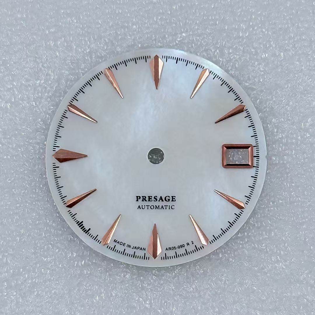 28.5mm Mother of Pearl Flame Fusion Watch Dial Fits NH35 NH36 Movements