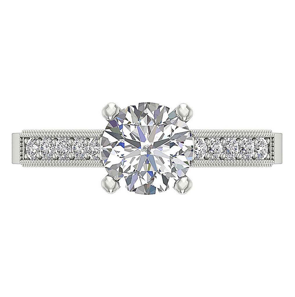 Solitaire Anniversary Ring I1 G 1.40 Ct Round Diamond 14K Yellow Gold 6.40 mm