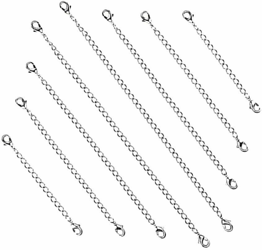 ❤ 1-34 Inches Silver Plated Double Clasps Chain Extender/Extension Necklace UK❤