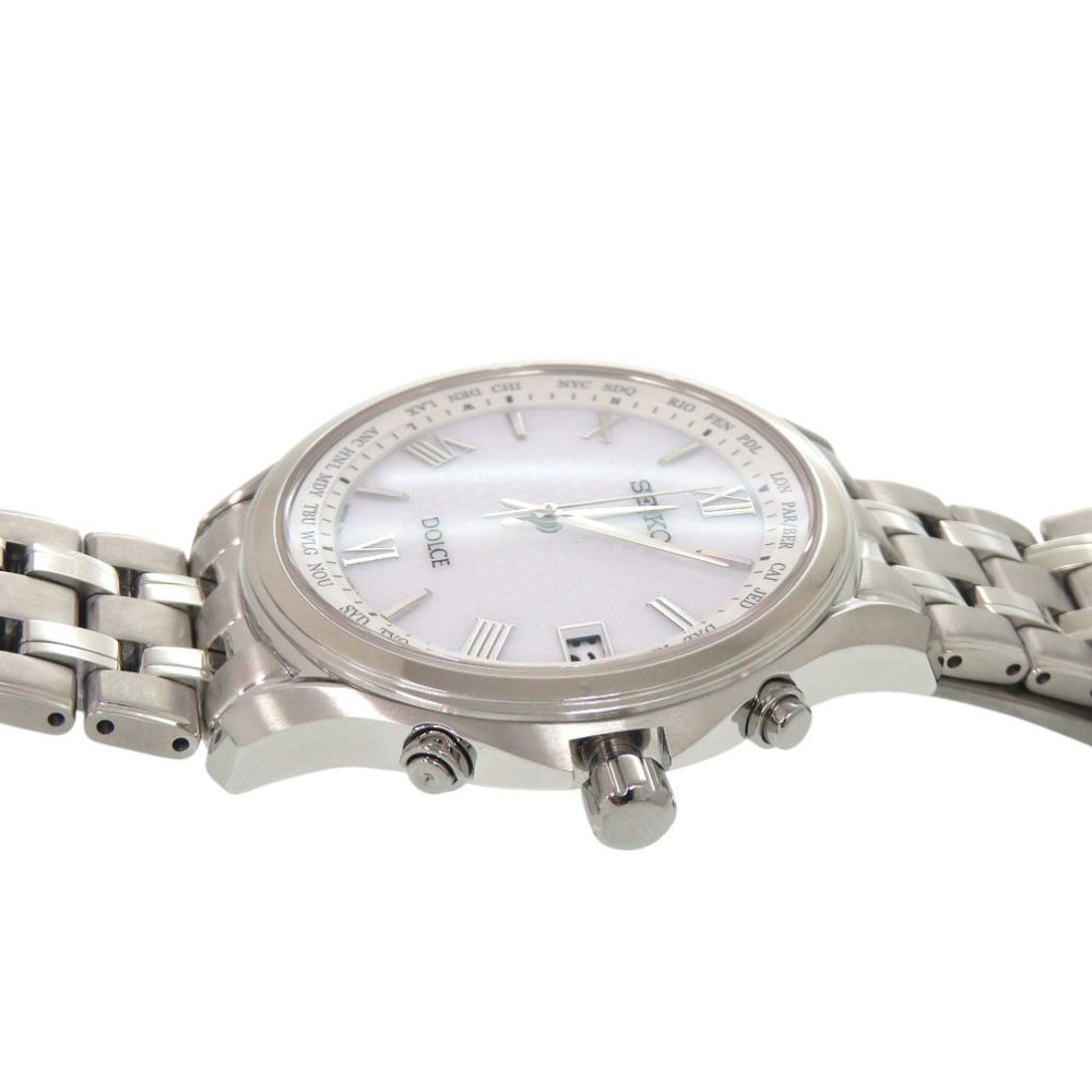 Seiko Dolce Exceline SADZ201 7B27 0AD0 Titanium White Solar Radio Wave Watch Whi