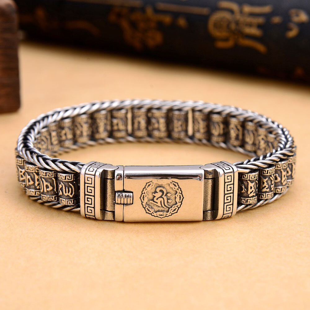 Solid 925 Sterling Silver Chain Vajra 11mm Wheat Tube Link Bracelet 57-58g 7.9in