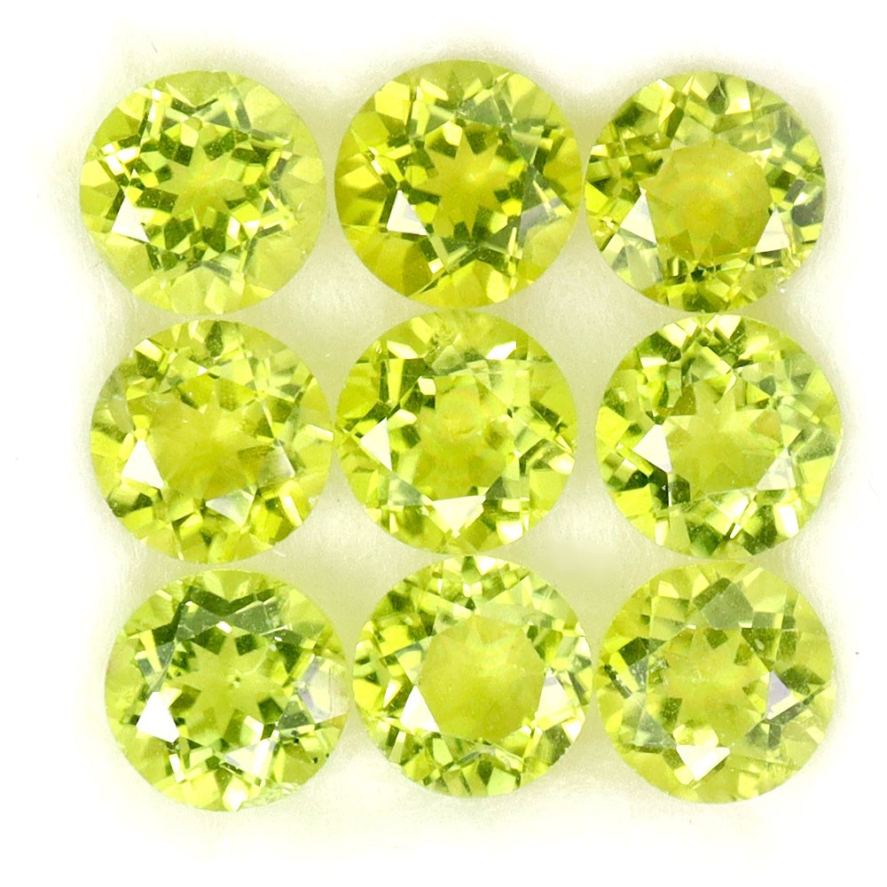 Round Cut Natural Unheated Top Rich Green Peridot 9pcs 9.03ct 6mm Lot Gemstone