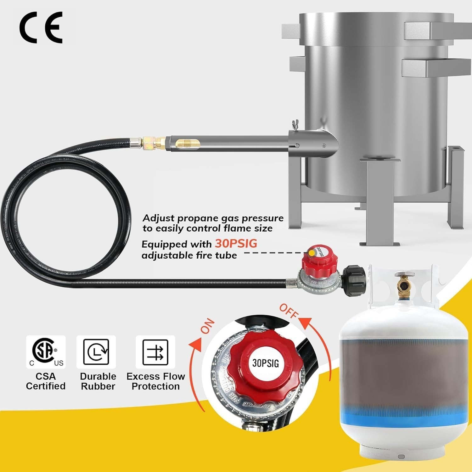 50KG Propane Melting Furnace Kit 2600℉ Stainless Steel for Gold Silver Copper