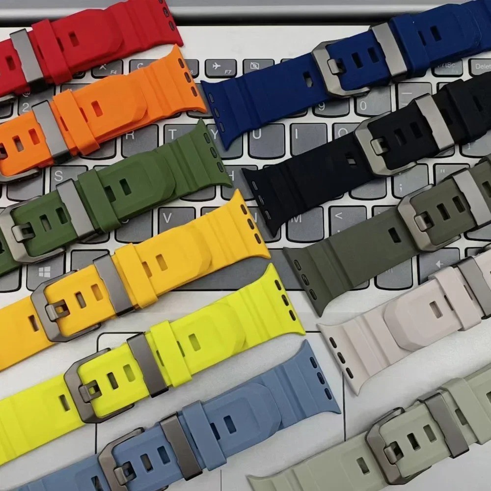 Trail Silicone Band for Apple Watch Ultra 3 2 49mm Strap 46/45/44mm S 1-11 Sport