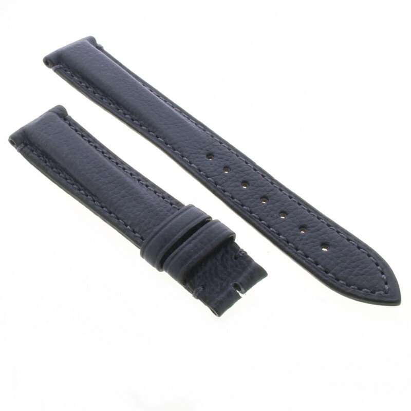Cinturino Pelle Vitello Volanato Cucito a Mano Grigio Blu opaco 18/16 mm bombatu