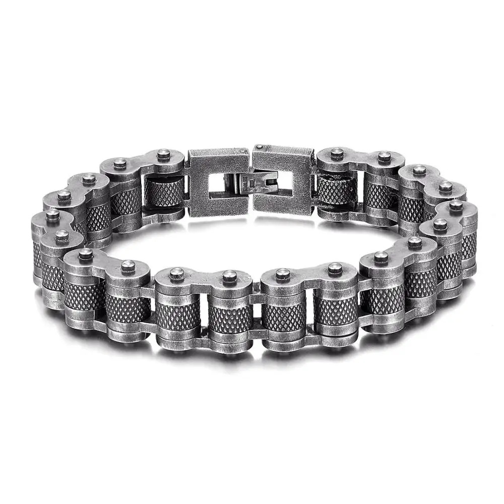 Retro Biker Chain Bracelet Mens Bracelet Link Chain Motorcycle Bicycle UK
