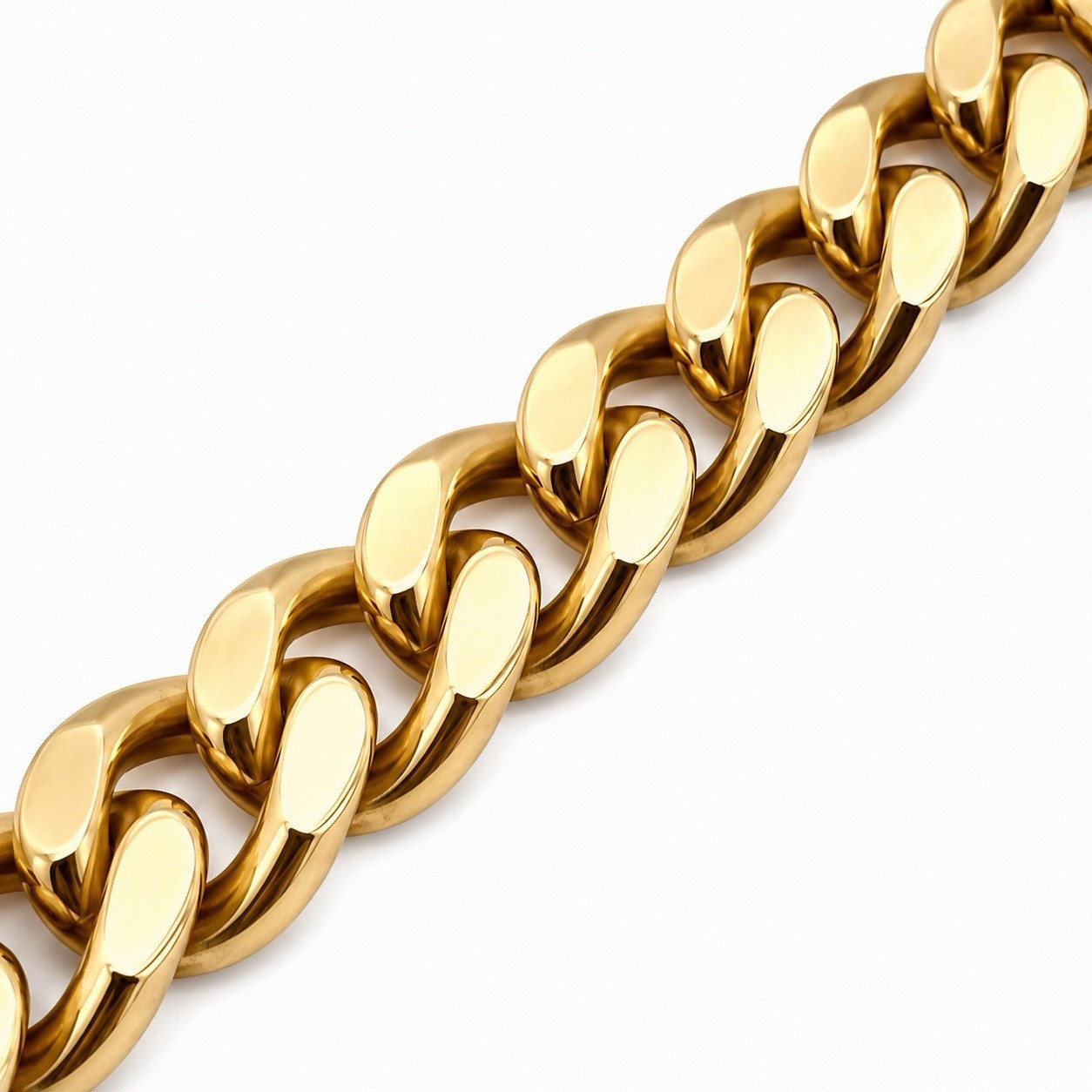 18K Yellow Gold Miami Cuban Link Chain Necklace 20″ 21g 3.35mm Fancy Chain NEW